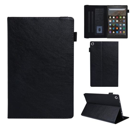 Custodia per tablet in pelle intelligente serie straordinaria per Amazon Kindle Fire HD10 2017/2019 (nero)