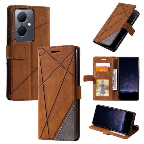 Per vivo Y78+ 5G Custodia per telefono in pelle con giuntura Skin Feel (marrone)