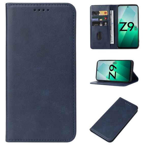 Custodia per telefono in pelle con chiusura magnetica per vivo iQOO Z9 (blu)