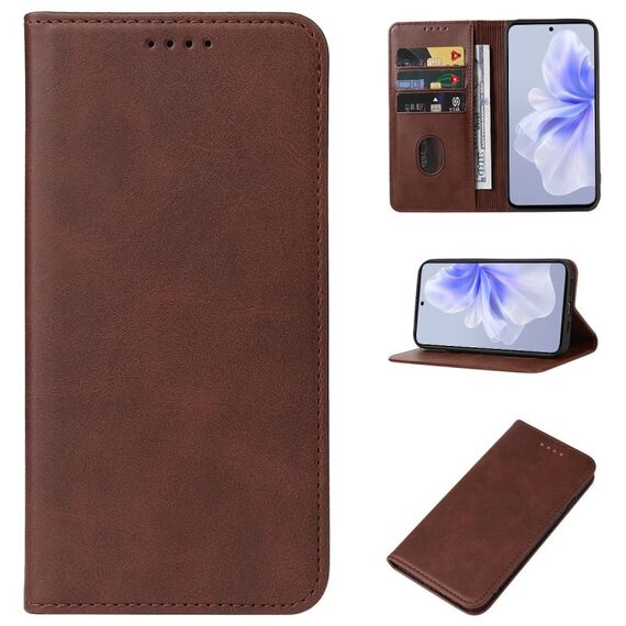 Custodia per telefono in pelle con chiusura magnetica per vivo S18e (marrone)