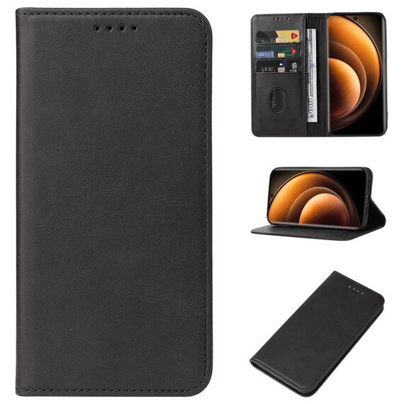 Custodia per telefono in pelle con chiusura magnetica per vivo X100 (nera)