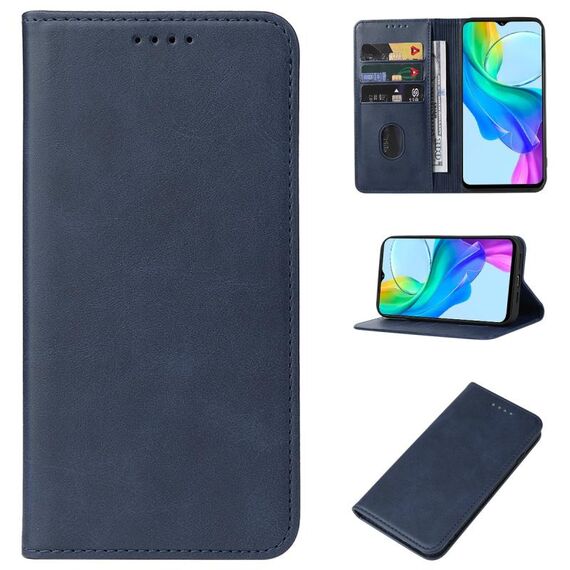 Custodia per telefono in pelle con chiusura magnetica per vivo Y03 (blu)
