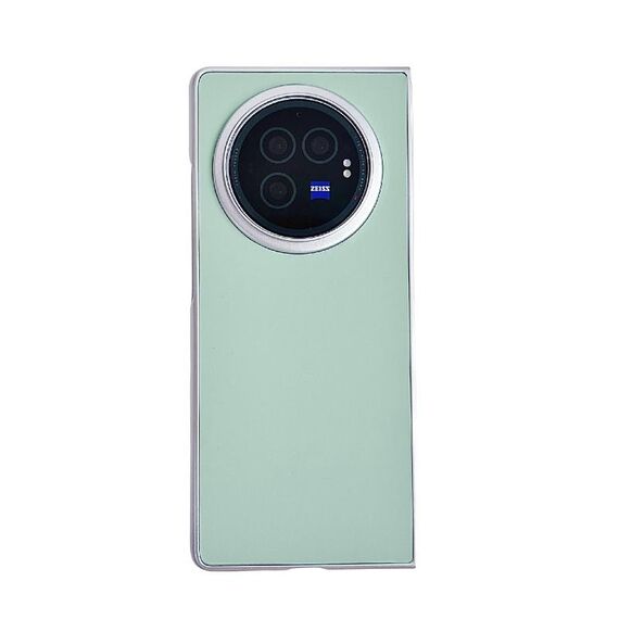 Per vivo X Fold3 Vernice perlescente Morandi Custodia per telefono in pelle tinta unita con texture (verde)