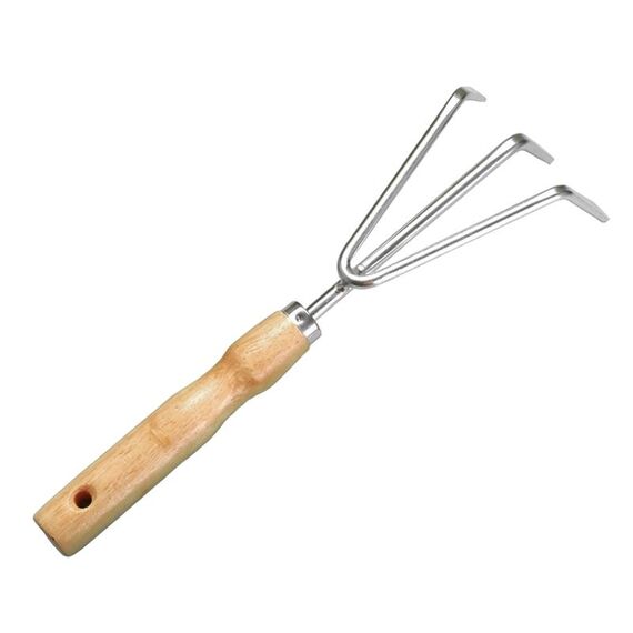 Attrezzi per spalare per piantare giardini Kit da giardinaggio con manico in legno addensato, modello: rastrello in filo metallico