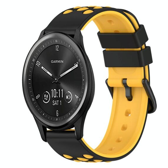 Per Garmin Vivomove Sport 20mm Cinturino in silicone bicolore (nero + rosso)