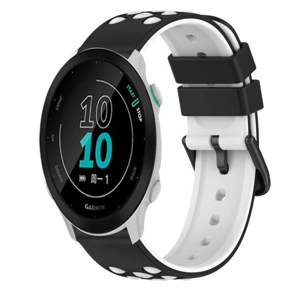 Per Garmin Forerunner 158 20mm Cinturino in silicone bicolore (rosa + bianco)