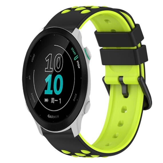 Per Garmin Forerunner 158 Cinturino in silicone bicolore da 20 mm (nero + grigio)