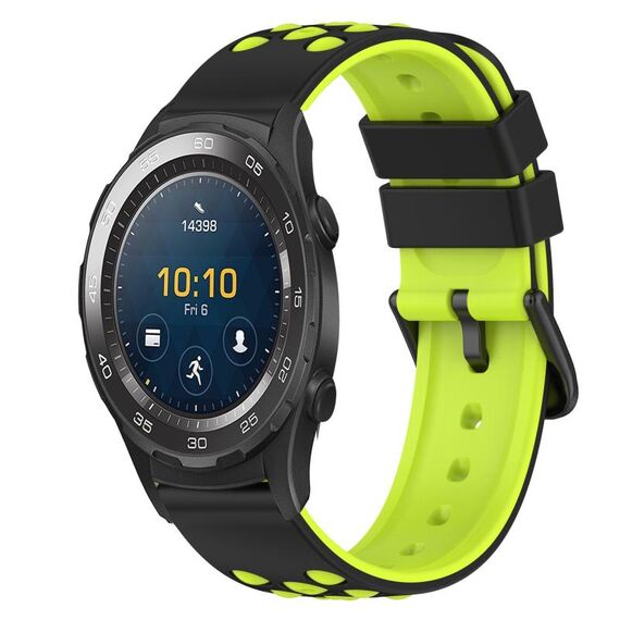 Per Huawei Watch 2 Cinturino in silicone bicolore da 20 mm (nero + grigio)