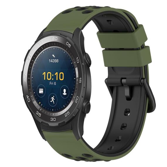 Per Huawei Watch 2 Cinturino in silicone bicolore da 20 mm (rosso + nero)