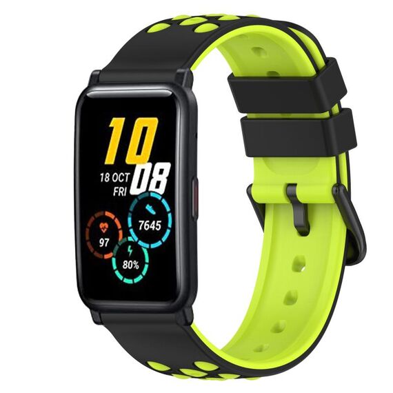 Cinturino per orologio in silicone bicolore For Honor Watch ES 20mm (nero + grigio)