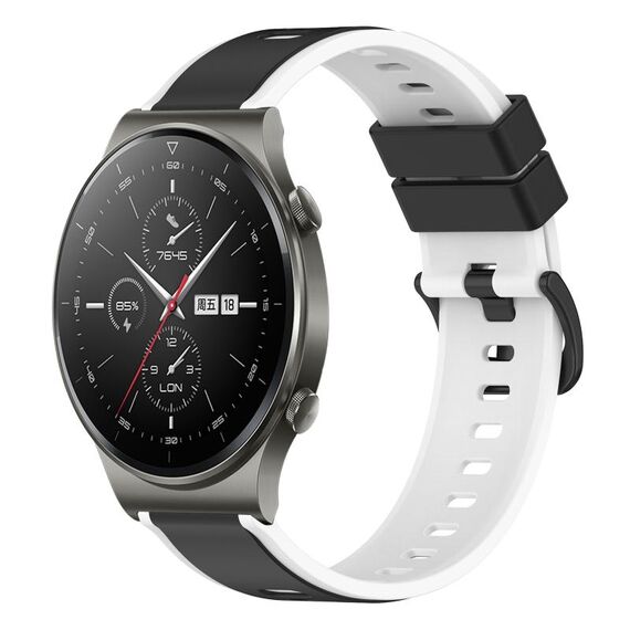 Per Huawei GT2 Pro 22mm Cinturino in silicone bicolore (nero + bianco)