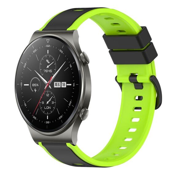 Per Huawei GT2 Pro 22mm Cinturino in silicone bicolore (nero + verde lime)