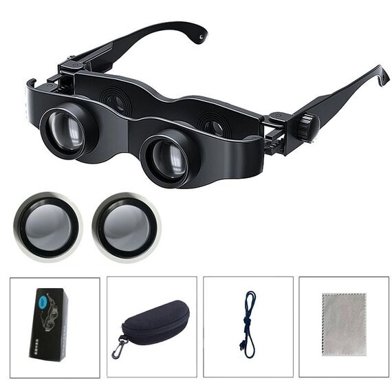 DM0125 Binocolo da pesca 3X Binocolo di tipo in vetro con messa a fuoco regolabile con lente polarizzata grigia