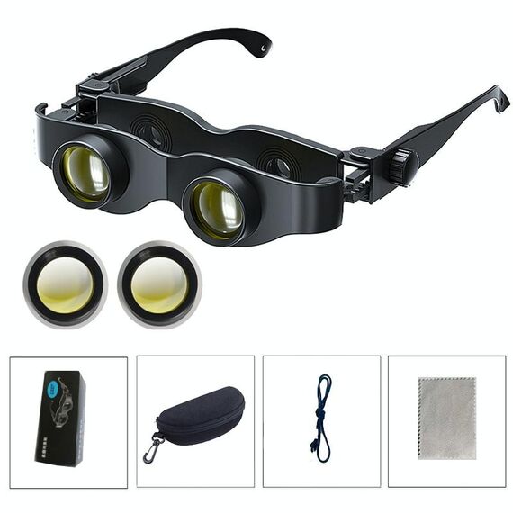 DM0125 Binocolo da pesca 3X Binocolo di tipo in vetro con messa a fuoco regolabile con lente polarizzata gialla