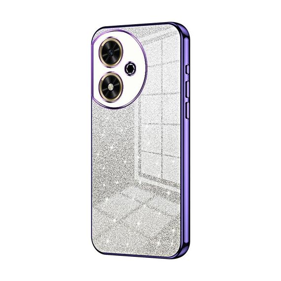Custodia per telefono elettrolitico in polvere glitterata per Honor Play 50 (viola)