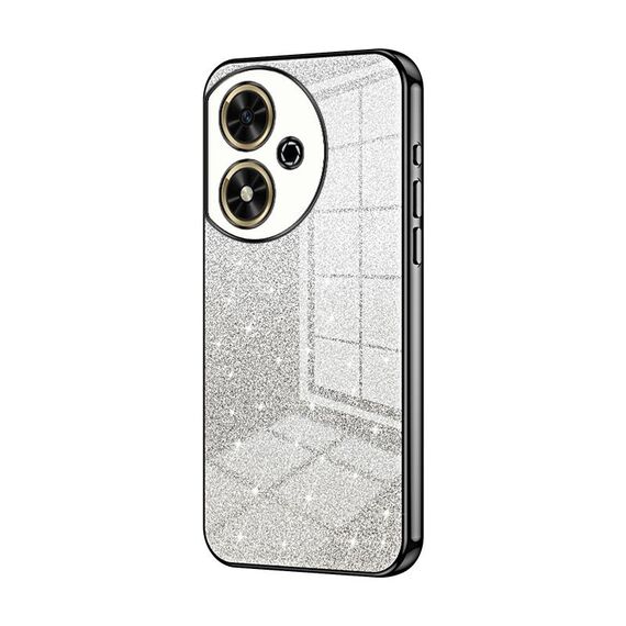 Custodia per telefono elettrolitico in polvere glitter sfumata per Honor Play 50 (nera)