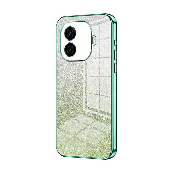 Per vivo iQOO Z9 Custodia per telefono elettrolitico con polvere glitterata sfumata (verde)