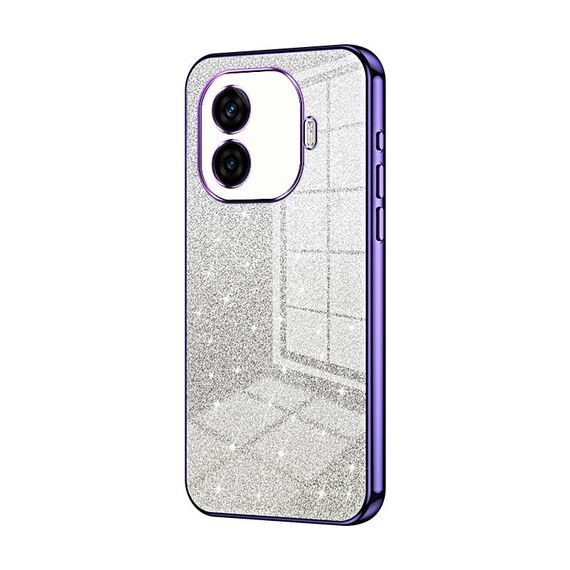 Per vivo iQOO Z9 Turbo Gradient Glitter Powder Custodia per telefono elettrolitico (viola)