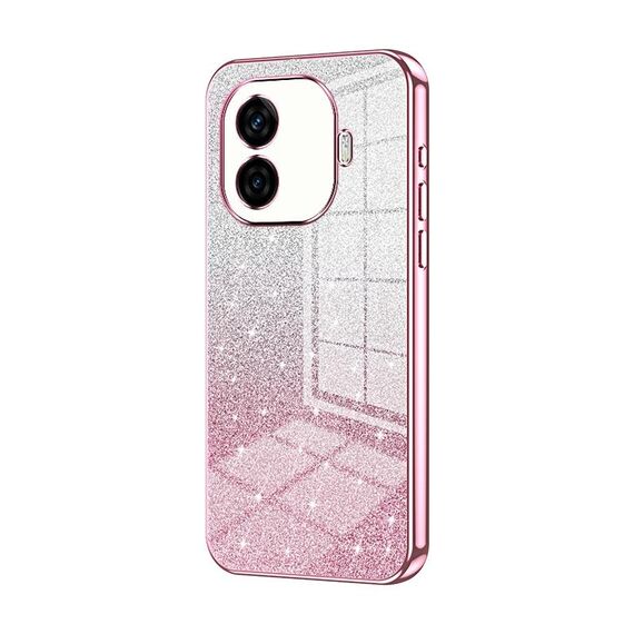 Per vivo iQOO Z9 Turbo Gradient Glitter Powder Custodia per telefono elettrolitico (rosa)