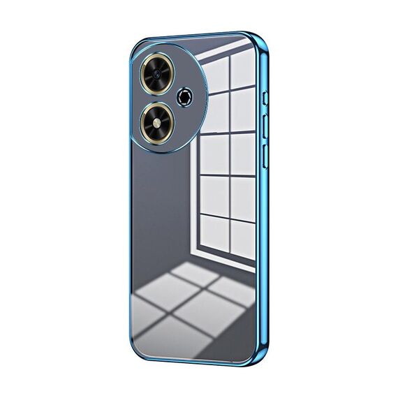 Custodia per telefono con foro fine con placcatura trasparente per Honor Play 50 (blu)