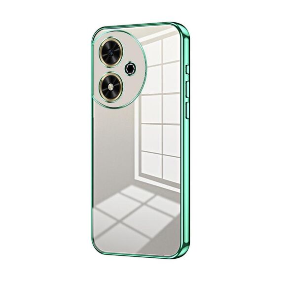 Custodia per telefono con foro fine con placcatura trasparente per Honor Play 50 (verde)