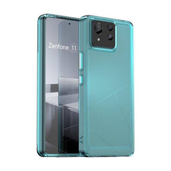 Custodia per telefono in TPU per Asus Zenfone 11 Ultra Candy Series (blu trasparente)