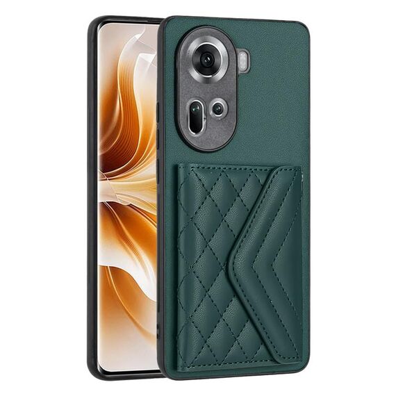 Per OPPO Reno11 Custodia per telefono RFID con struttura rombica globale (verde)