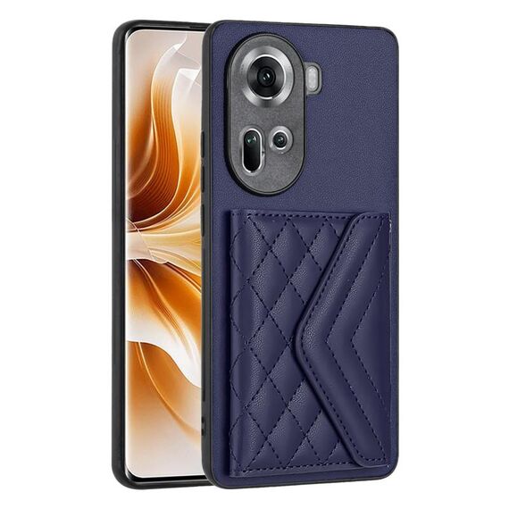 Per OPPO Reno11 Custodia per telefono RFID con struttura rombica globale (viola scuro)