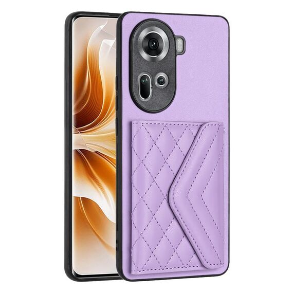 Per OPPO Reno11 Custodia per telefono RFID con struttura rombica globale (viola chiaro)