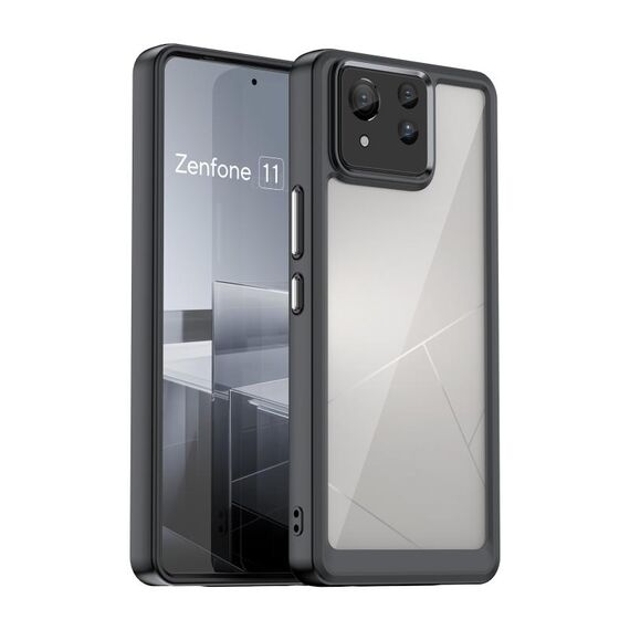 Custodia per telefono in TPU ibrido acrilico serie ultra colorata per Asus Zenfone 11 (nera)