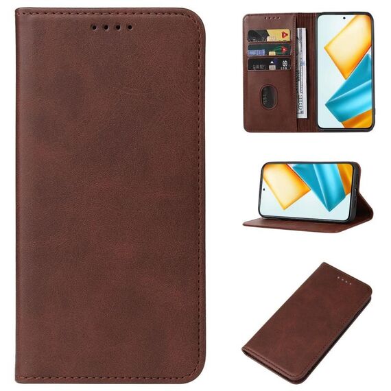 Custodia per telefono in pelle con chiusura magnetica per Honor 90 GT (marrone)