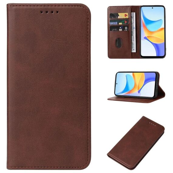 Custodia per telefono in pelle con chiusura magnetica per Honor Play 50 Plus (marrone)