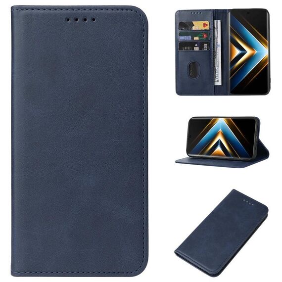 Custodia per telefono in pelle con chiusura magnetica per Honor X50 GT (blu)