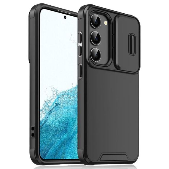 Per Samsung Galaxy S22 5G Camshield scorrevole TPU + custodia per telefono PC (nera)