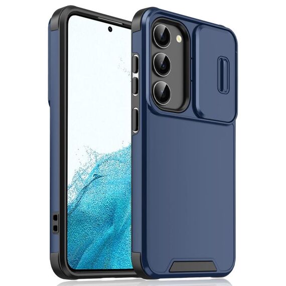 Per Samsung Galaxy S22+ 5G Custodia scorrevole Camshield TPU + PC (blu)
