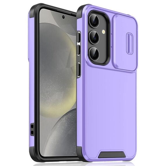 Per Samsung Galaxy S24+ 5G Custodia scorrevole Camshield TPU + PC (viola)