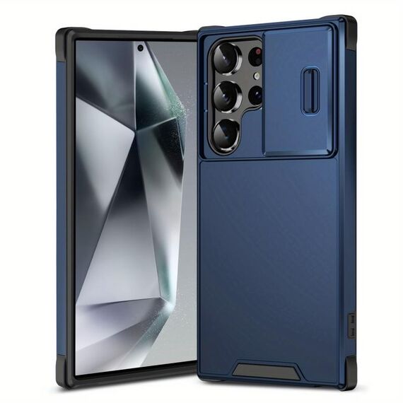 Per Samsung Galaxy S24 Ultra 5G Custodia scorrevole Camshield TPU + PC (blu)