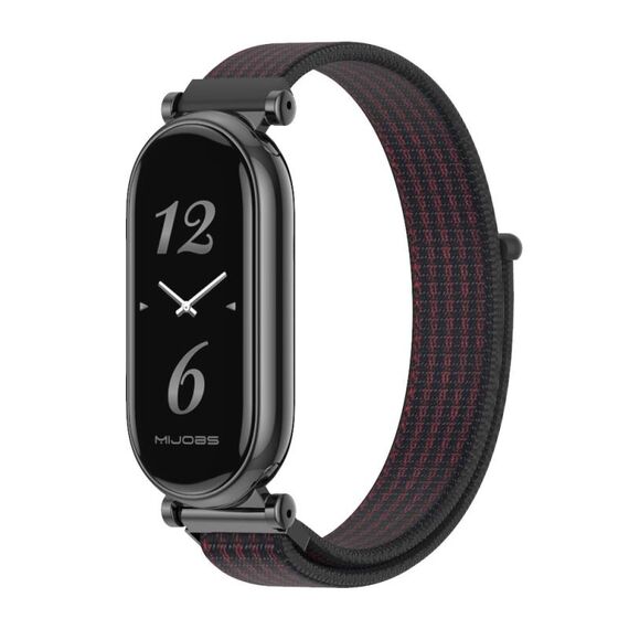 Per Xiaomi Mi Band 8 Mijobs GT4 cinturino in nylon traspirante (nero rosso)