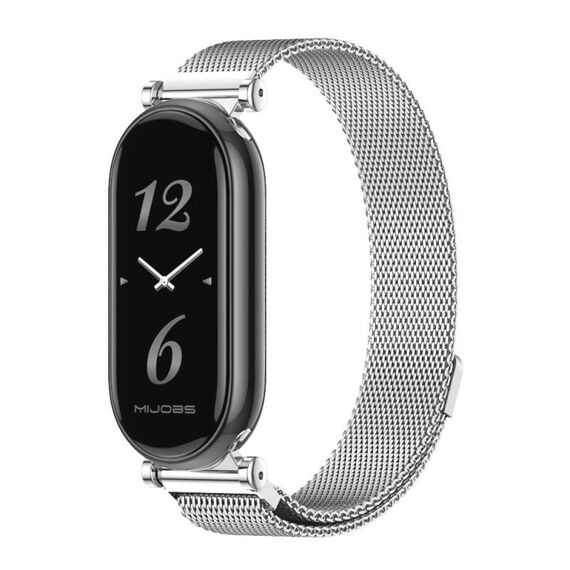 Per Xiaomi Mi Band 8 Mijobs GT4 Milan Cinturino magnetico in metallo (argento)