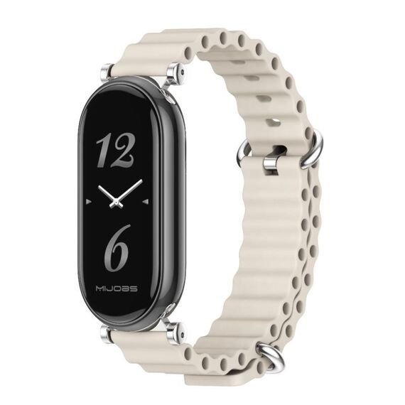Per Xiaomi Mi Band 8 Mijobs GT4 Cinturino traspirante in silicone marino (grigio argento)