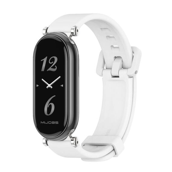 Per Xiaomi Mi Band 8 Mijobs GT4 cinturino in silicone traspirante (bianco argento)