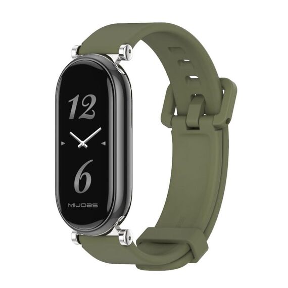 Per Xiaomi Mi Band 8 Mijobs GT4 cinturino in silicone traspirante (verde militare argento)