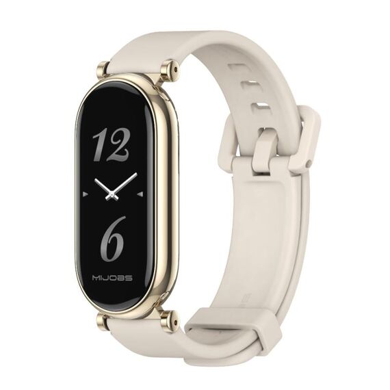 Per Xiaomi Mi Band 8 Mijobs GT4 cinturino in silicone traspirante (grigio oro chiaro)