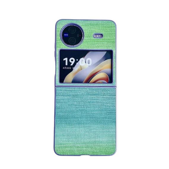 Per vivo X Flip Illusory Color Custodia in pelle per PC con texture (verde)