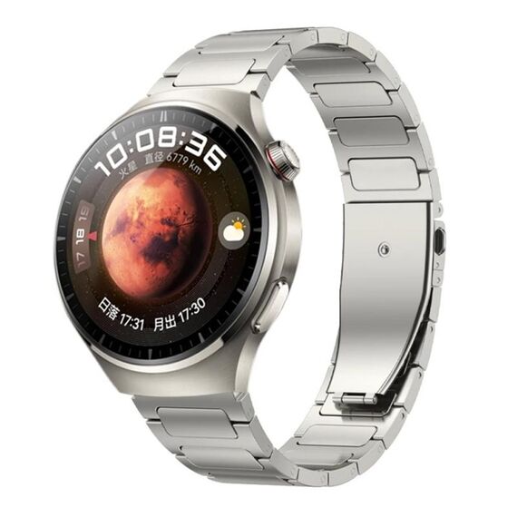 Per Huawei Watch 4/4 Pro cinturino per orologio in lega di titanio con fibbia piatta da 22 mm (grigio)