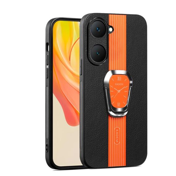 Per vivo Y03 Custodia per cellulare con retro in pelle magnetica globale Litchi con supporto (arancione)