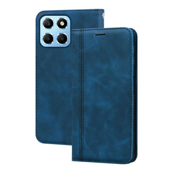 Custodia per telefono in PU con vibrazione orizzontale magnetica smerigliata per Honor X8a (blu)