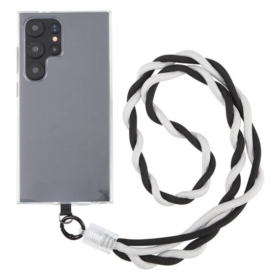 Cordino lungo universale anti-perdita per telefono cellulare (nero grigio)