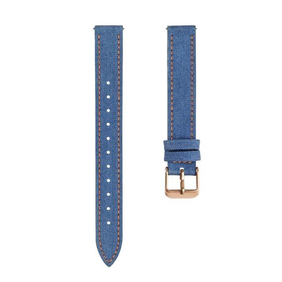 Per cinturino in pelle tessuto di lino Garmin Lily 2 da 14 mm (blu scuro)