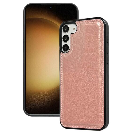 Per Samsung Galaxy S23+ 5G Custodia per telefono con cover posteriore in pelle di vacchetta (oro rosa)